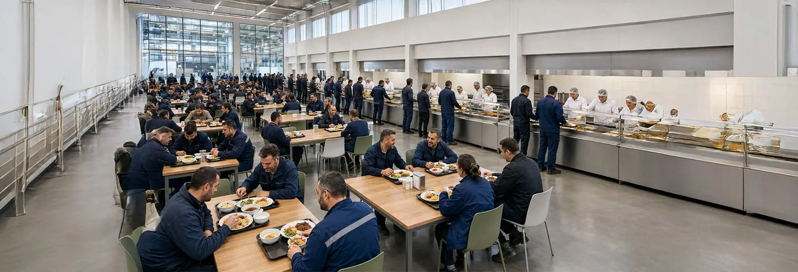500 kişilik fabrikada yemek operasyonu kurulum planı